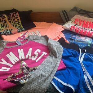 Gymnastics Apparel Set with Pink and Blue Accents